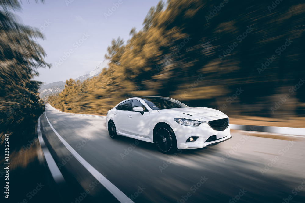 Car driving on road